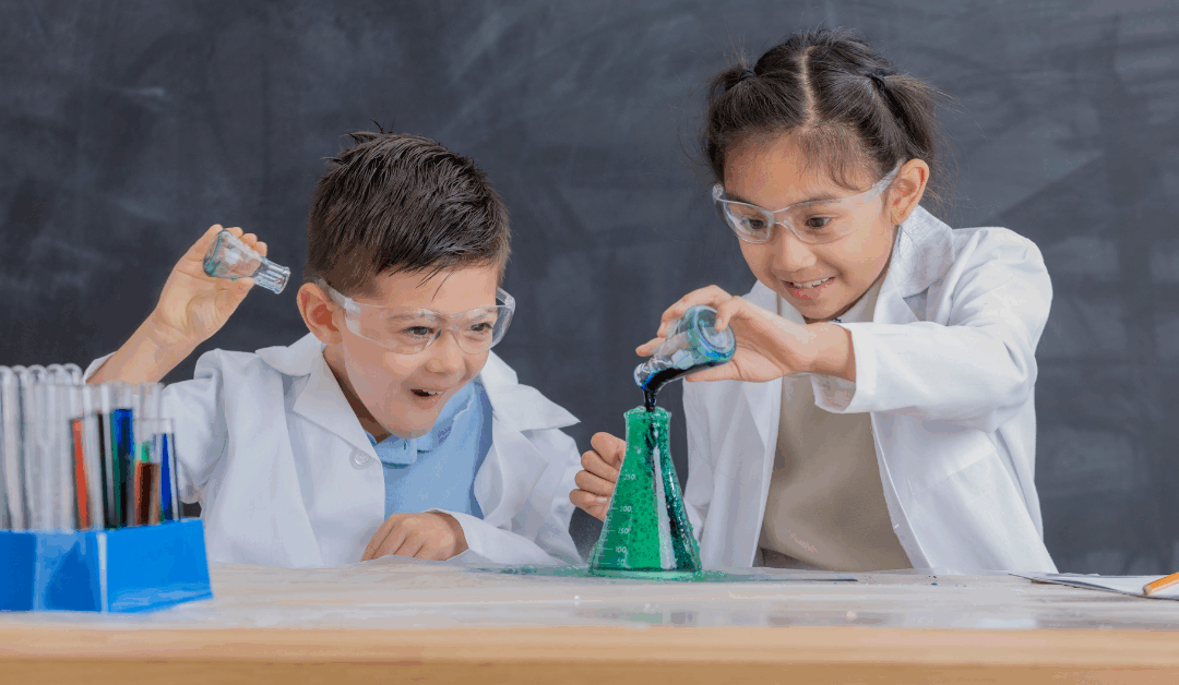 Children exploring STEM activities at a daycare in North Raleigh